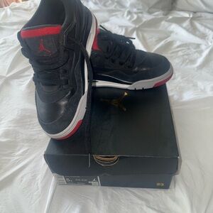 Jordan Men's Black and Red Sneakers with White Sole